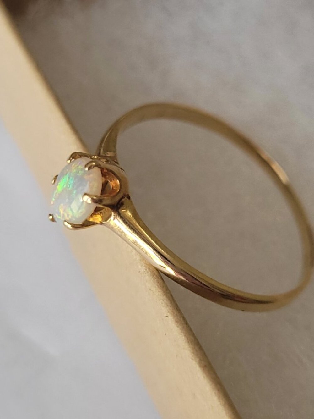 Opal Gold Vintage Ring 10k Womens October Birthstone - Picture 11 of 16